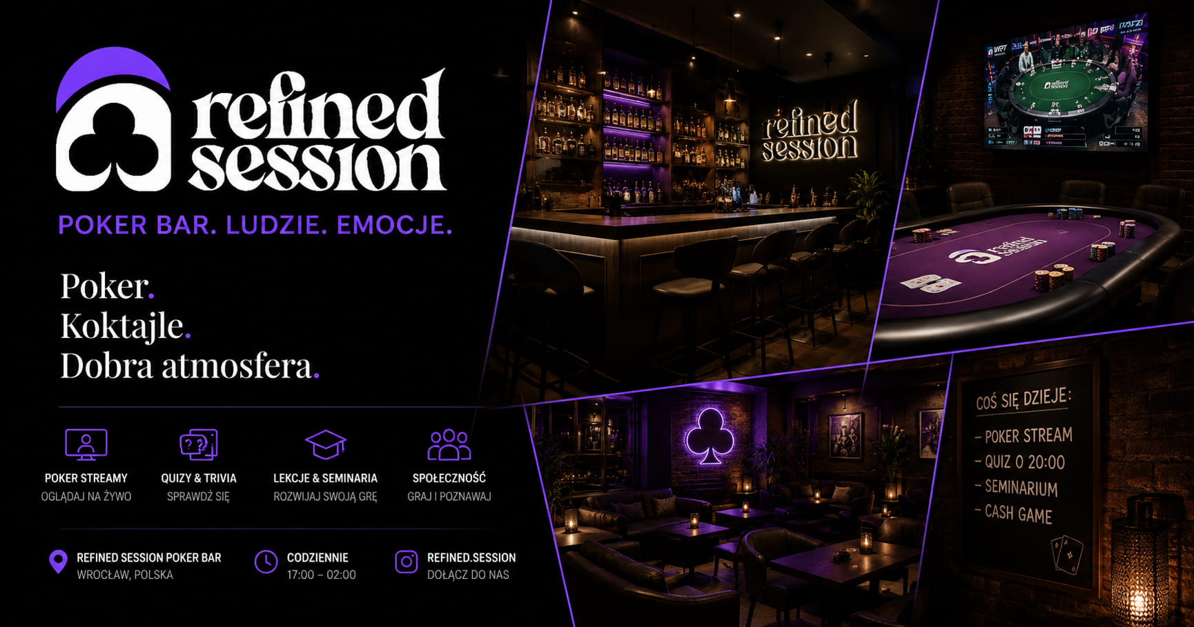 Grafika promocyjna Guildhouse Club — bar pokerowy