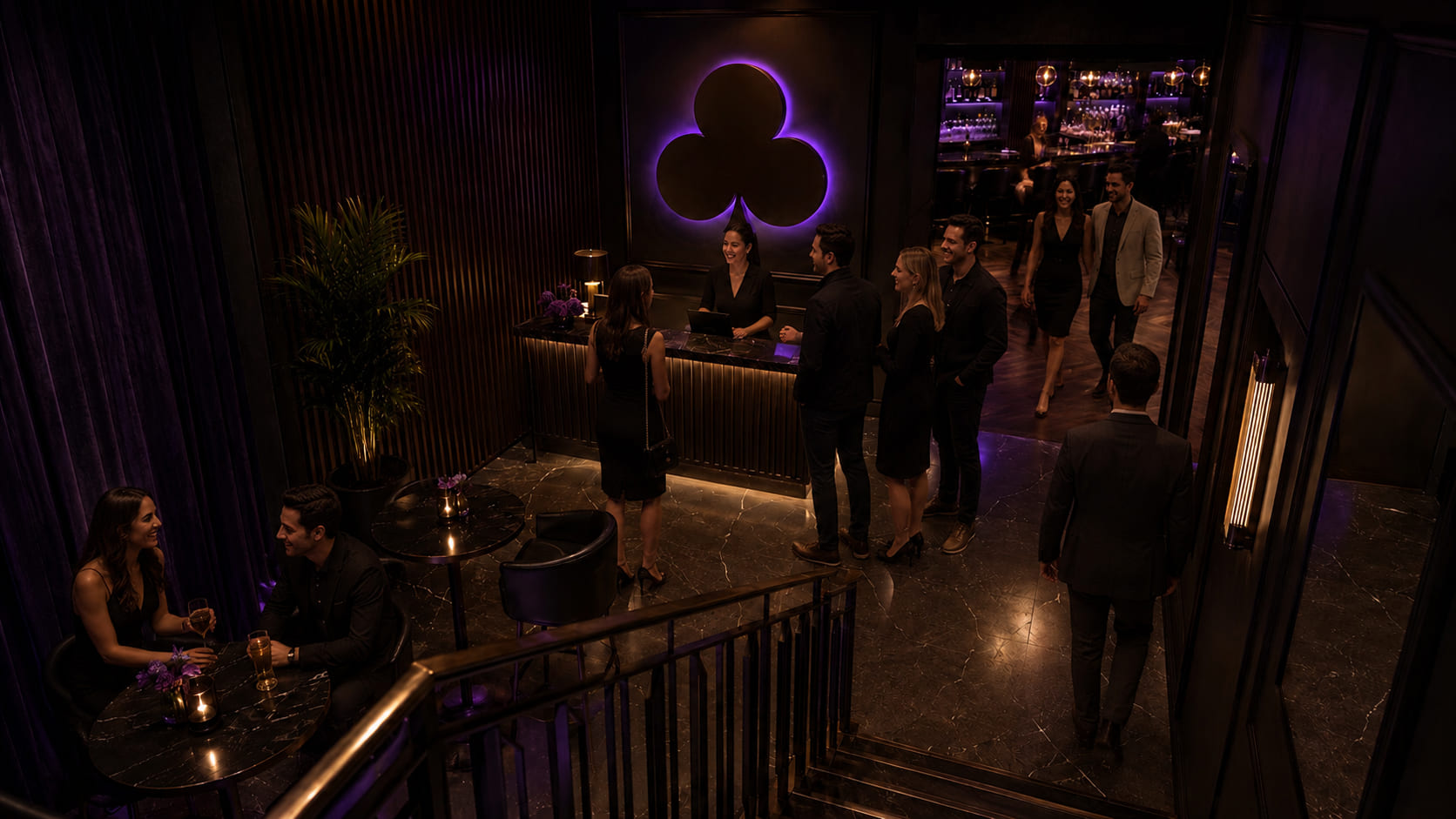 Goście przy barze Guildhouse Club