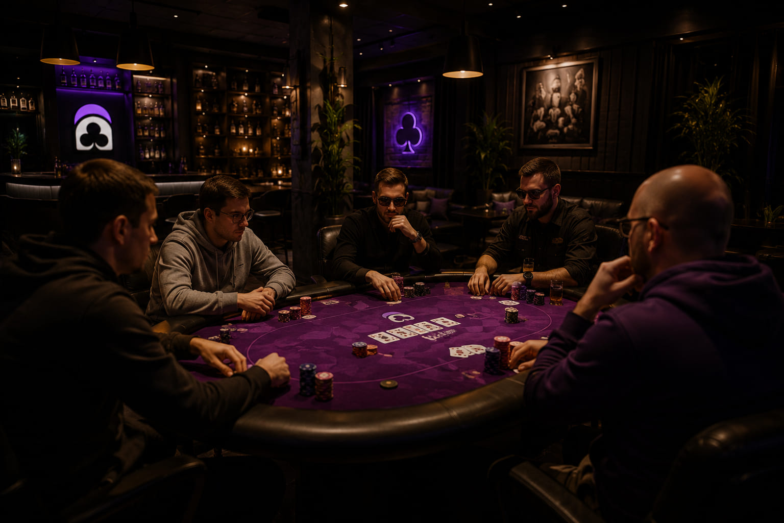 Players at the poker table during an evening at Guildhouse Club